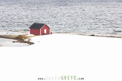 Rorbu au bord d'un fjord